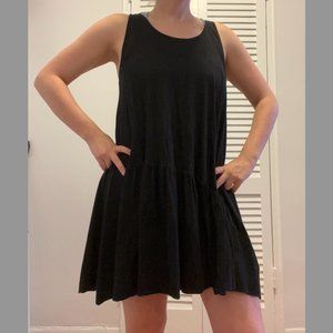 Errant Short Black Dress with Ruffle